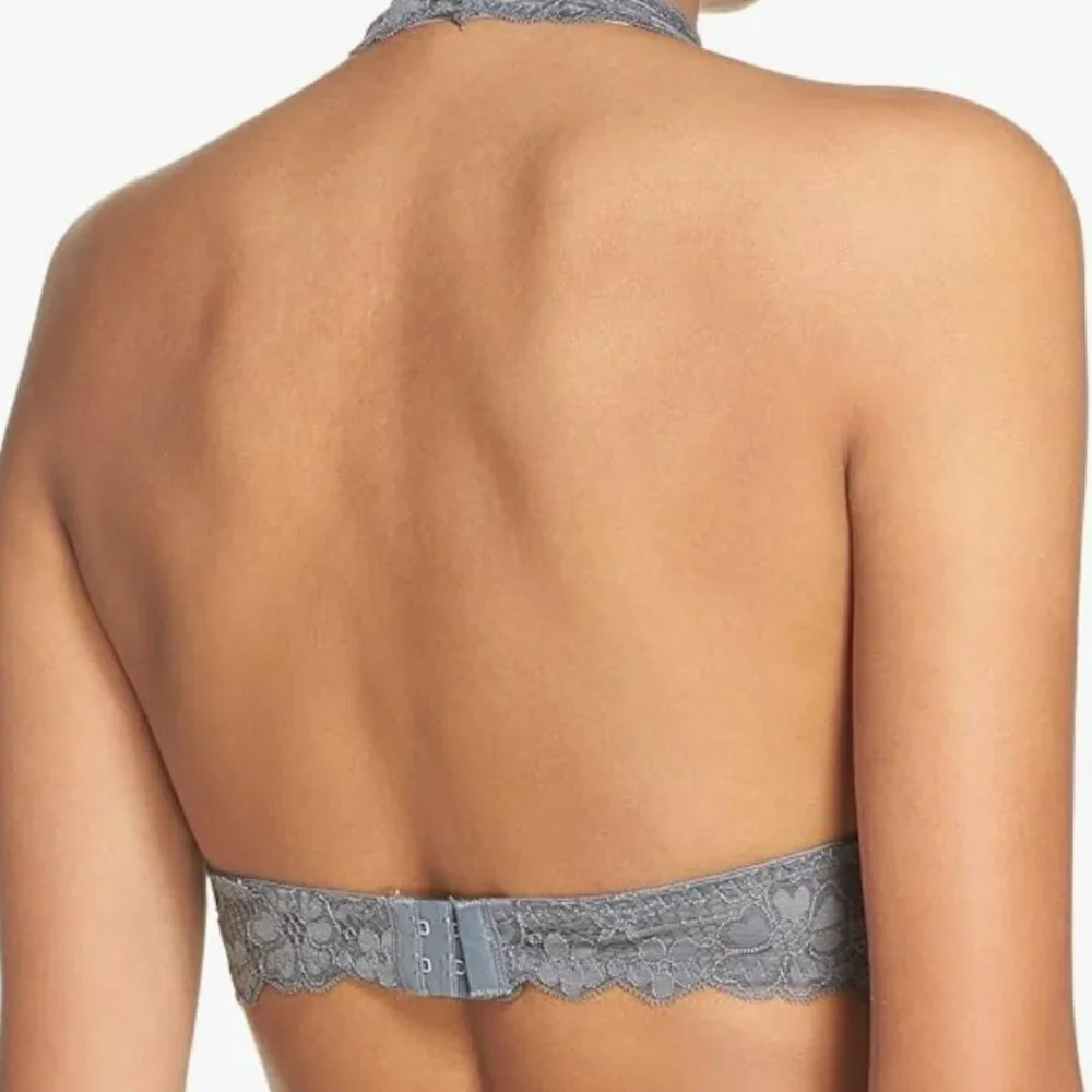 NWT Free People Galloon Lace Halter Dark Grey XS (Women's 0-2)